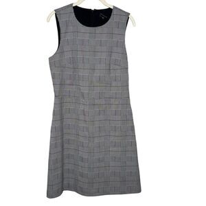 Theory Raneid Brant Check Plaid Dress Size 10 Sleeveless Jumper Gray Career